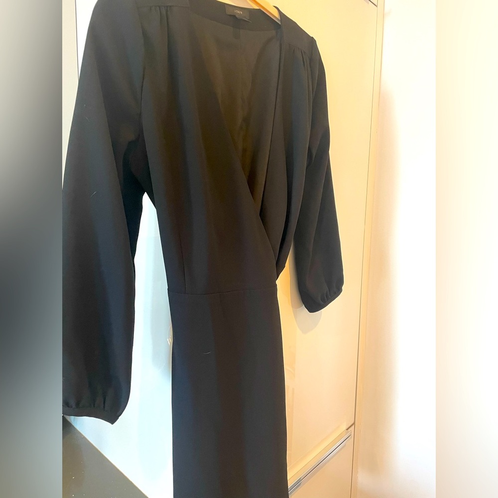J crew size 4 work wrap dress with puff sleeve